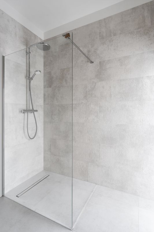 Open Concept Shower with Rain Shower Head